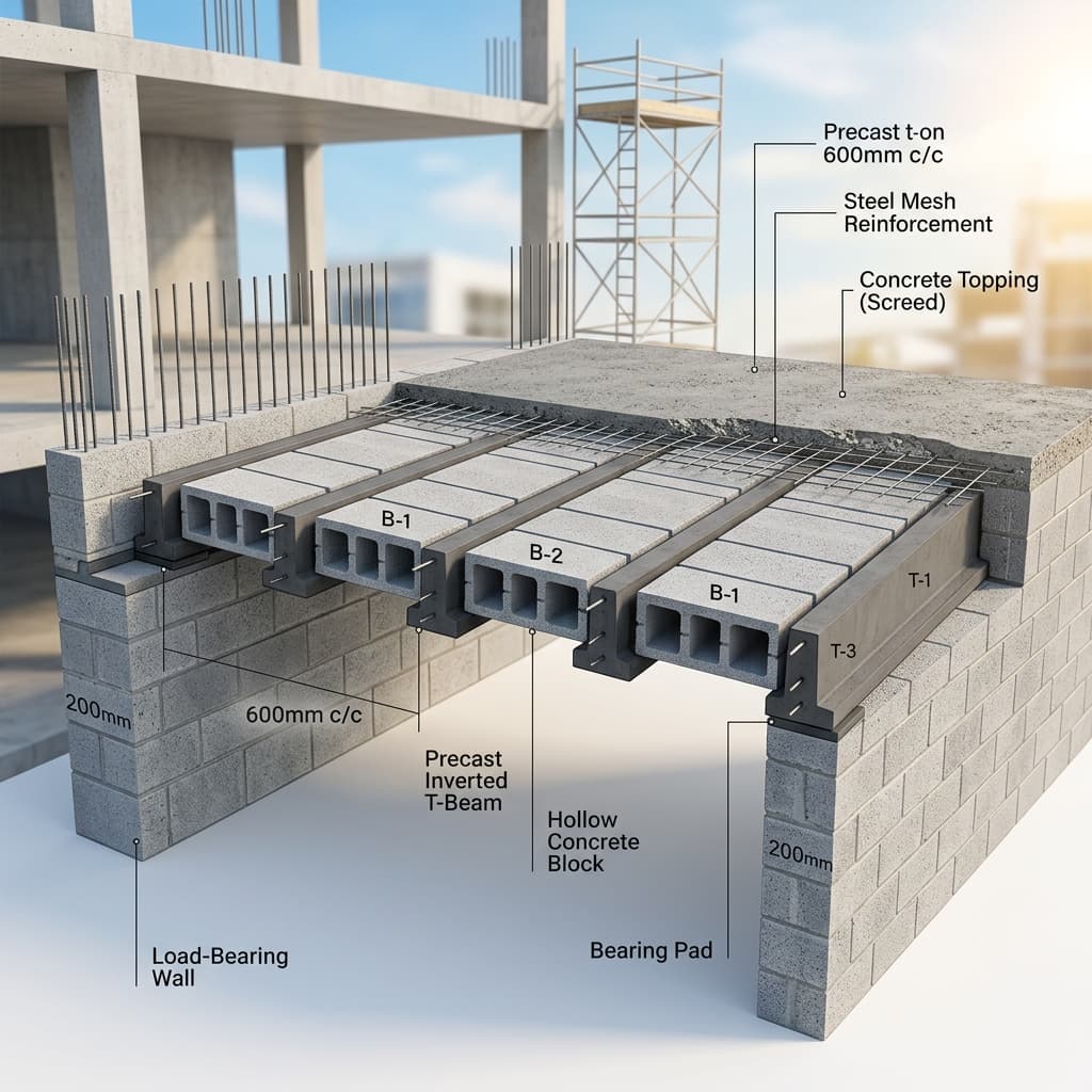 PROMAX ECOSLABS Prestressed Concrete T-Beam Profile & Structure